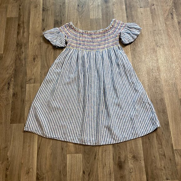 Cat & Jack Striped Boho Peasant Dress Girls Size Large - Picture 1 of 4